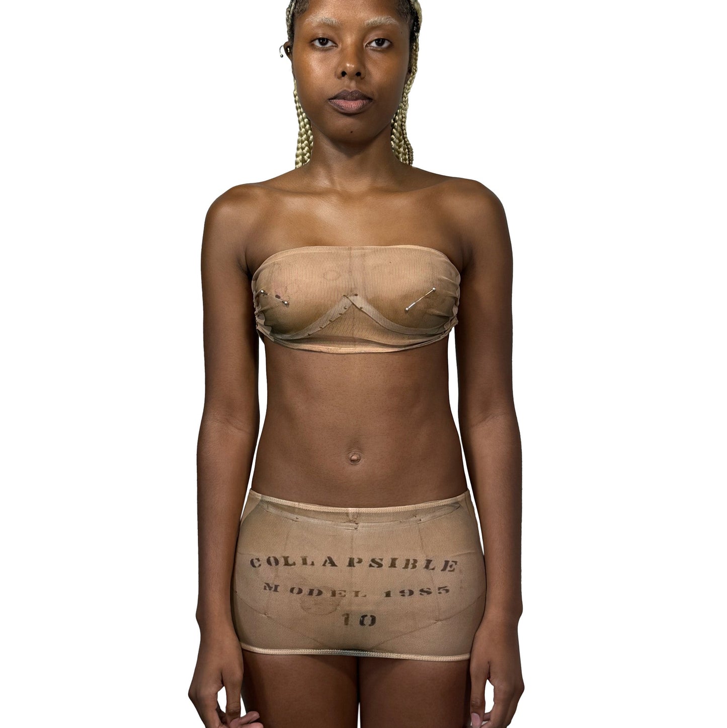 "THREADBARE" MESH BANDEAU TOP