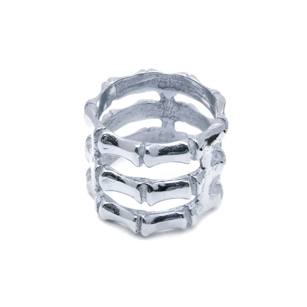 TRIPLE STACKED BAMBOO RING