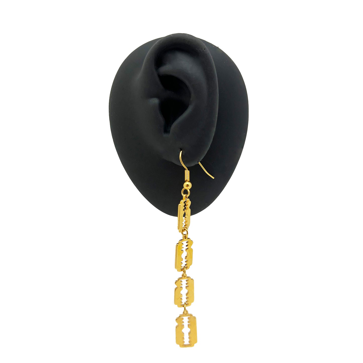 MICROBLADE LINKED DROP EARRINGS (PAIR)