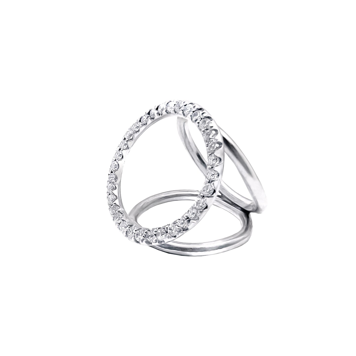 THE TRIPLE ORBIT PAVÉ RING