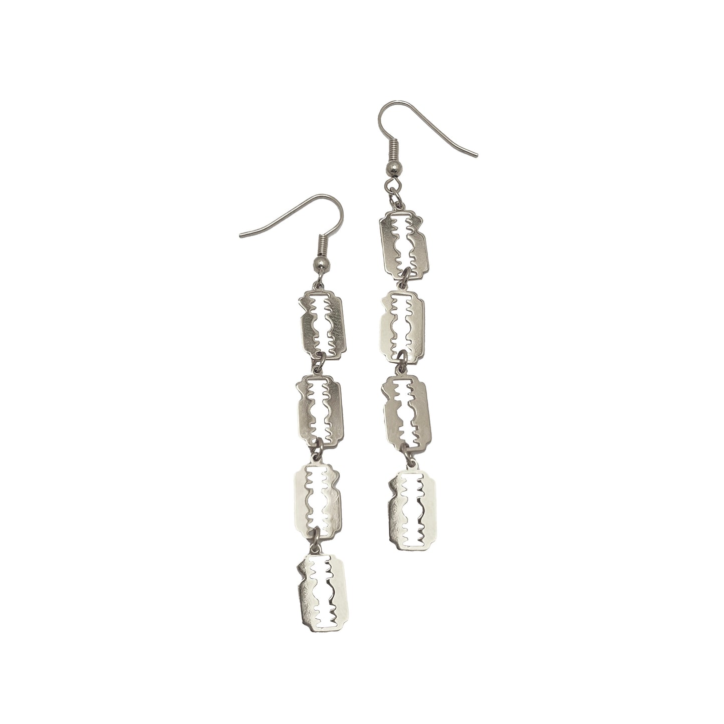 MICROBLADE LINKED DROP EARRINGS (PAIR)