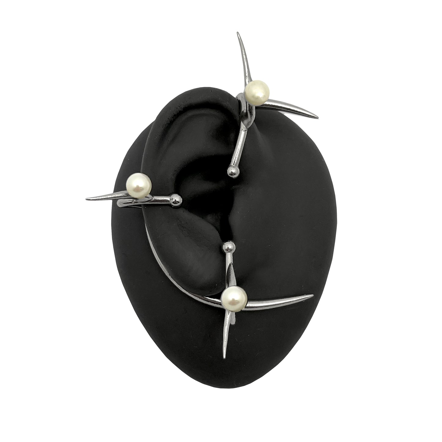 The Thorn Hive Triple Pearl Ear Cuff