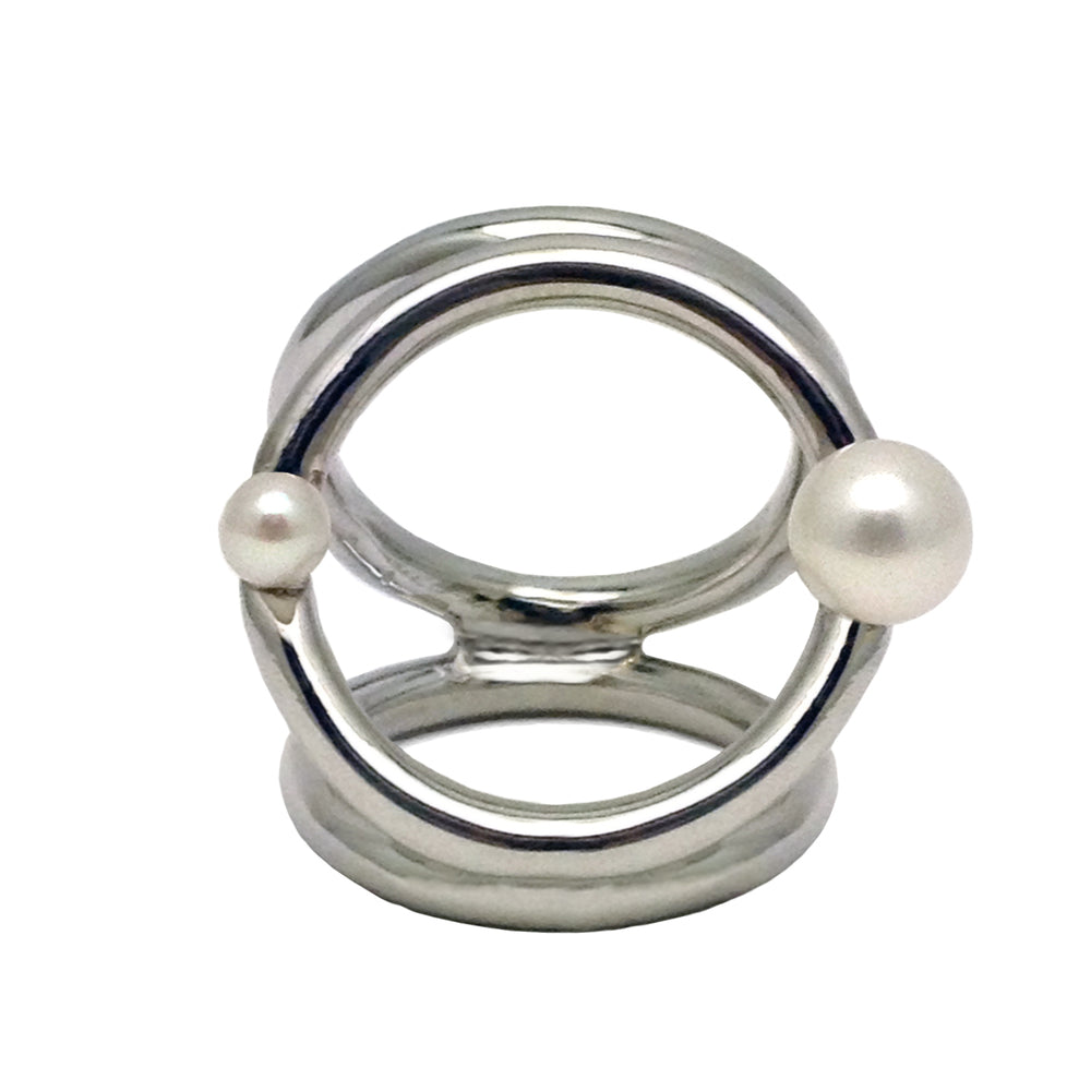 The Triple Orbit Pearl Ring